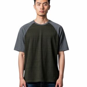 AMERICAN EAGLE Men’s Green Gray Short Sleeve Active Flex T-Shirt Large